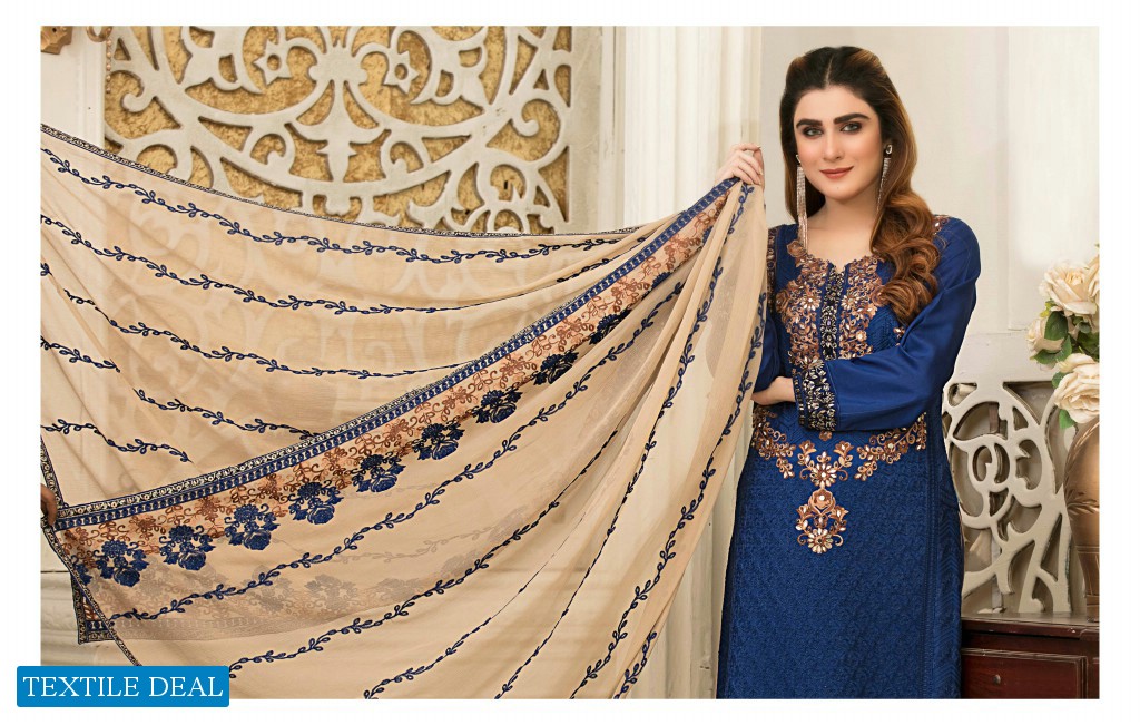 Tawakkal Audre Viscose Aari Embroidery Wholesale Pakistani Salwar Kameez