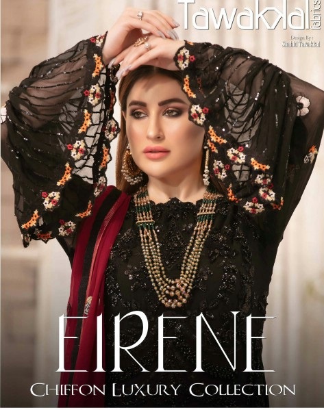 Tawakkal Eirene Chiffon Luxury Wholesale branded Pakistani Salwar Kameez