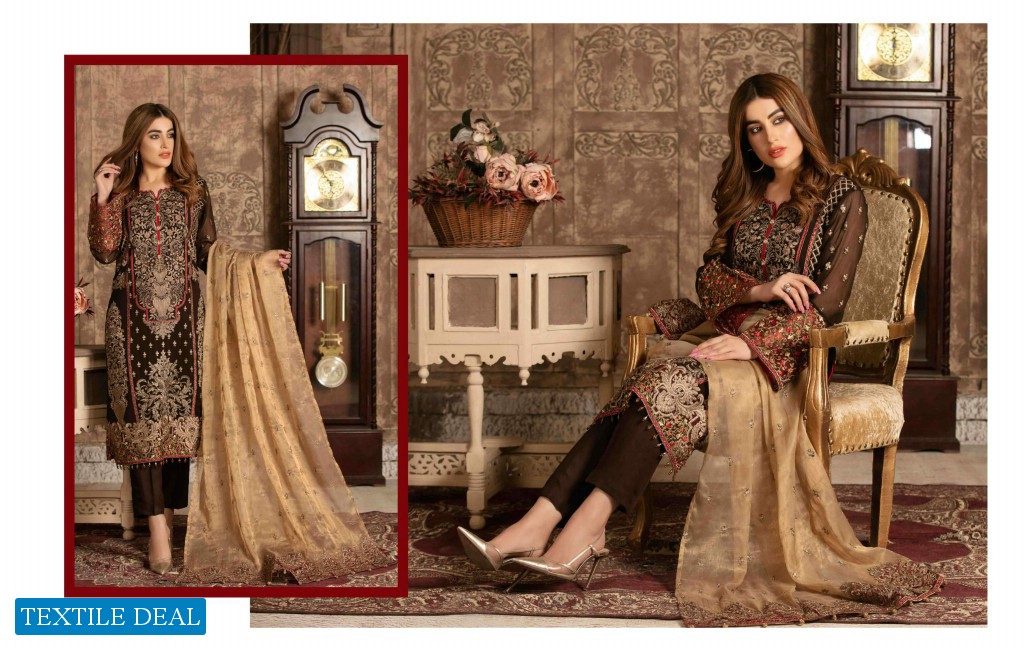 Tawakkal Floraison Chiffon wholesale branded Pakistani Salwar Kameez