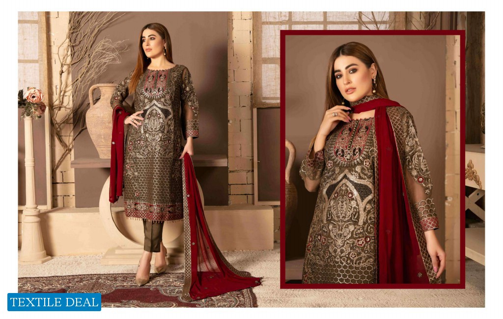 Tawakkal Floraison Chiffon wholesale branded Pakistani Salwar Kameez