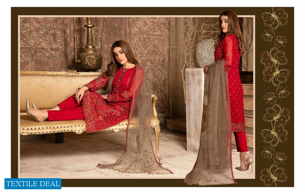 Tawakkal Floraison Chiffon wholesale branded Pakistani Salwar Kameez