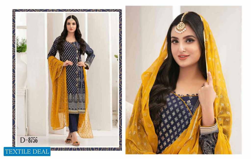 Tawakkal Gold Odyssey Table Printed Lawn Chiffon Collection Pakistani Dress At Wholesale Rate