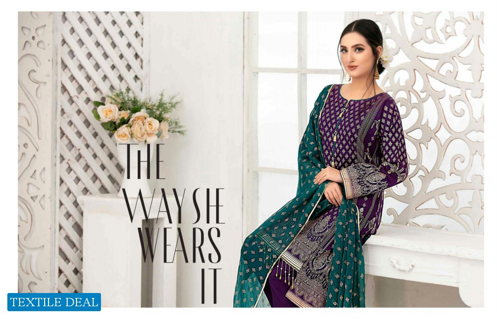 Tawakkal Gold Odyssey Table Printed Lawn Chiffon Collection Pakistani Dress At Wholesale Rate