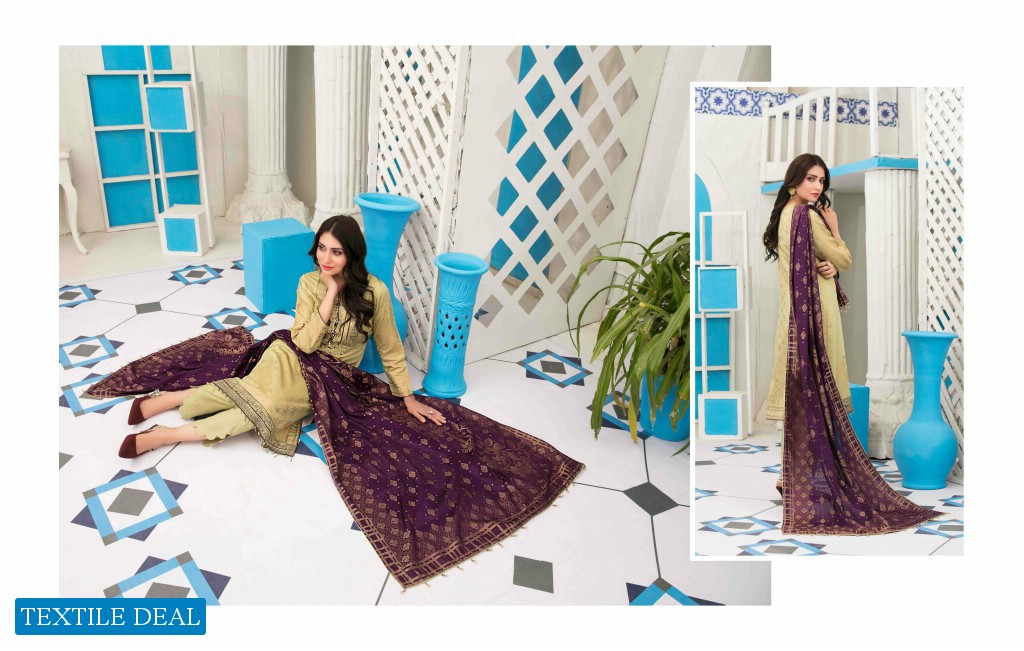 Tawakkal Luxuriously Gold Wholesale Real Pakistani Dress