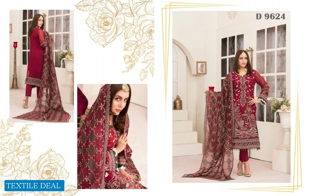 Tawakkal Que Sera Wholesale Fancy Embroidery Chiffon Pakistani Catalog