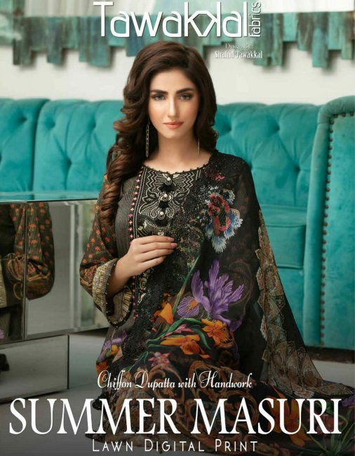 Tawakkal Summer Masuri Lawn Digital Print Branded Pakistani Catalog