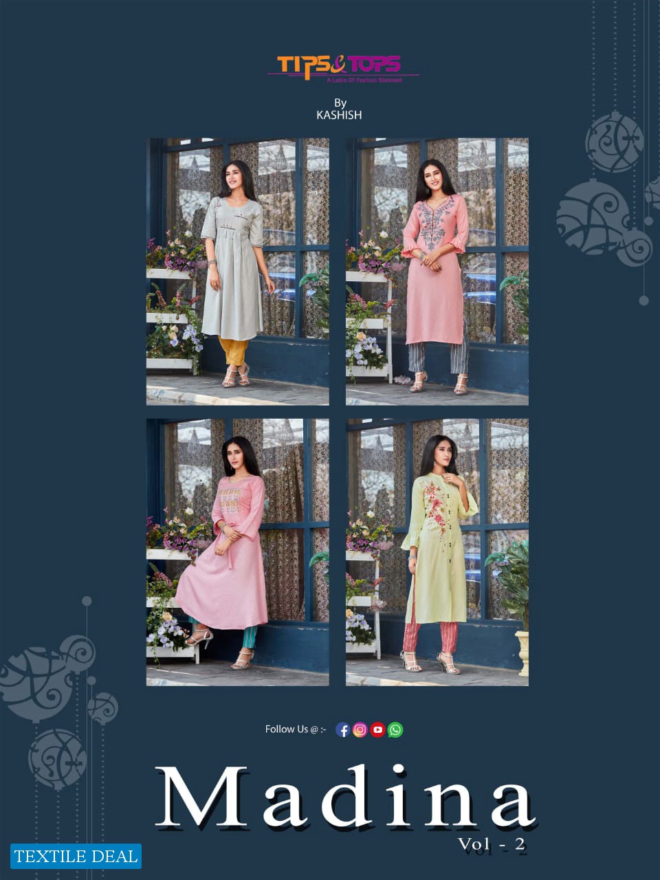 Tips Tops Madina Vol-2 Wholesale Kurti With Pant