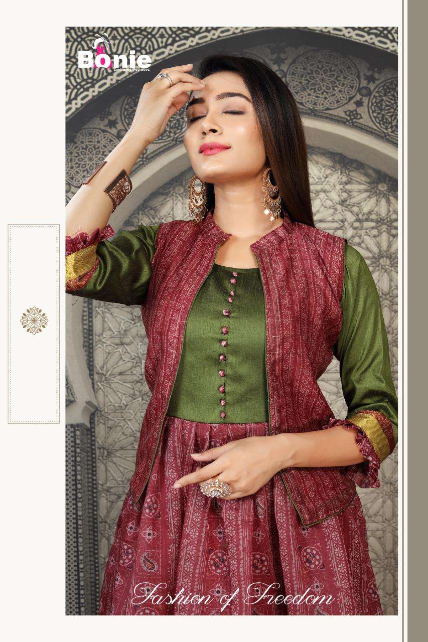 VAISHNAVI BY BONIE HEAVY SILK WITH JACKET KURTI CATALOG COLLECTION