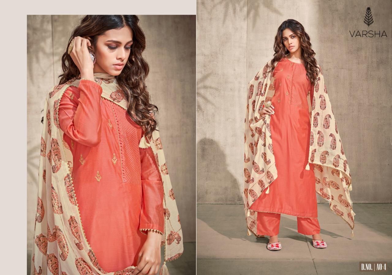 VARSHA FASHION SHLOKA SOFT CHANDERI EMBROIDERY SALWAR SUIT WITH COTTON DUPATTA