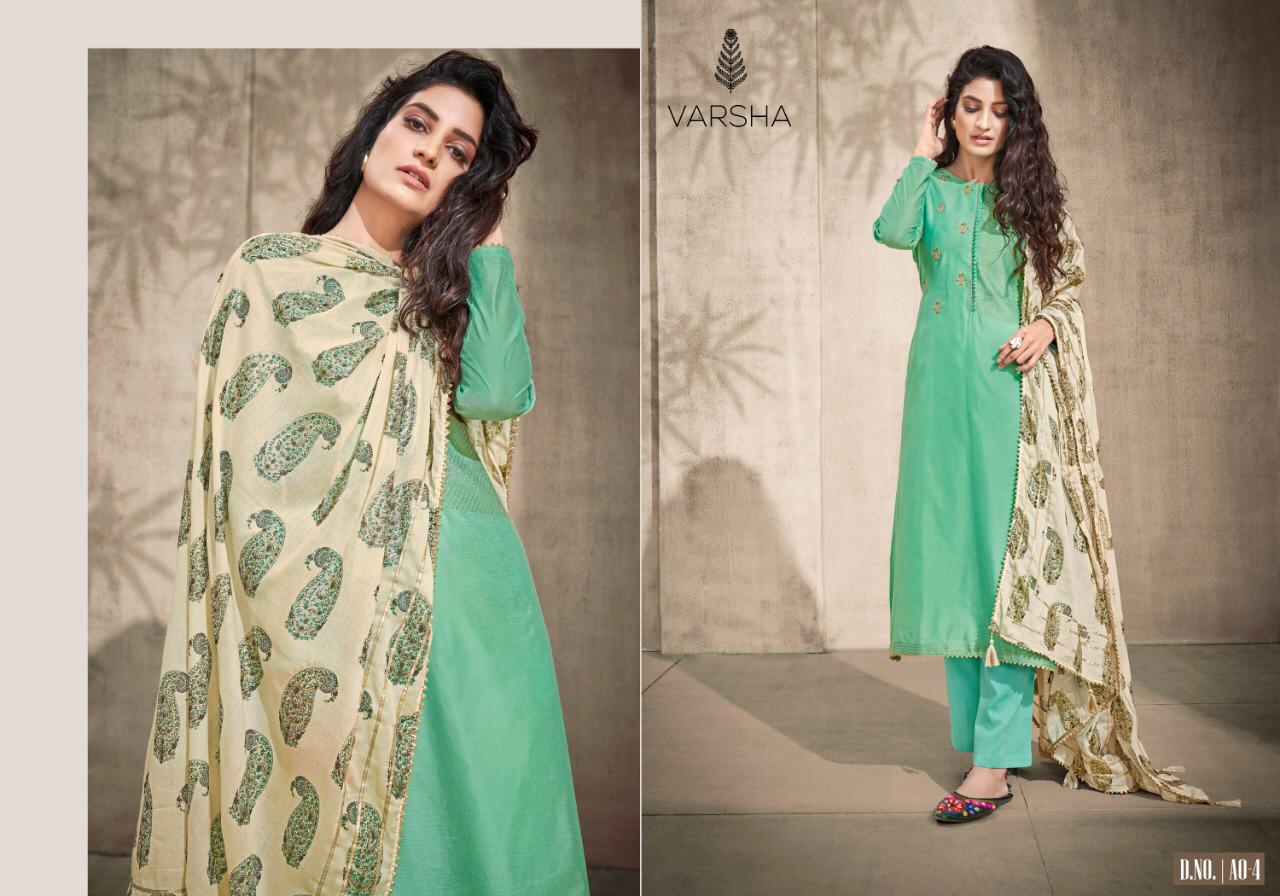 VARSHA FASHION SHLOKA SOFT CHANDERI EMBROIDERY SALWAR SUIT WITH COTTON DUPATTA
