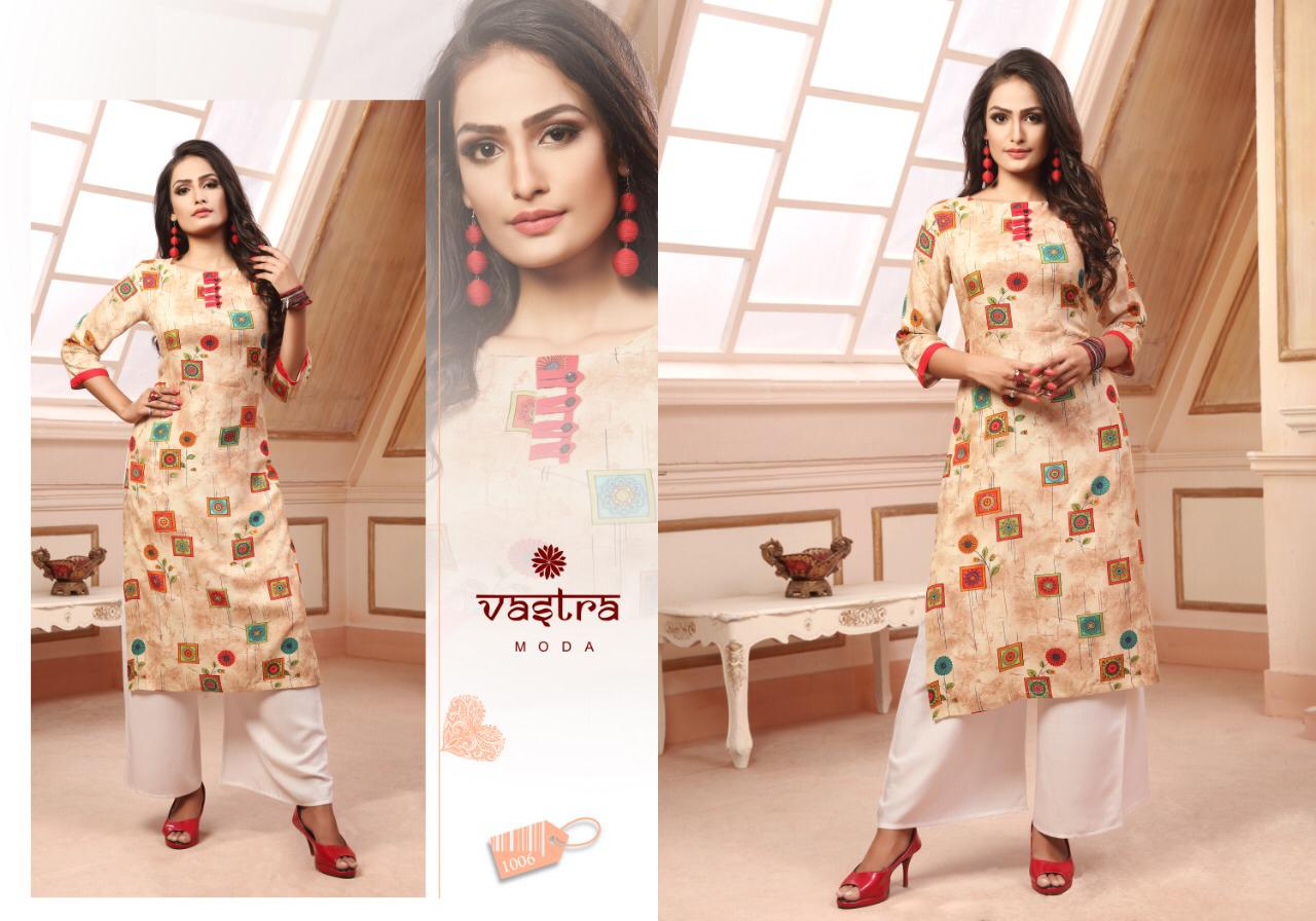 VASTRA MODA GENISIS VOL 1 PREMIUM RAYON KURTI COLLECTION IN SURAT
