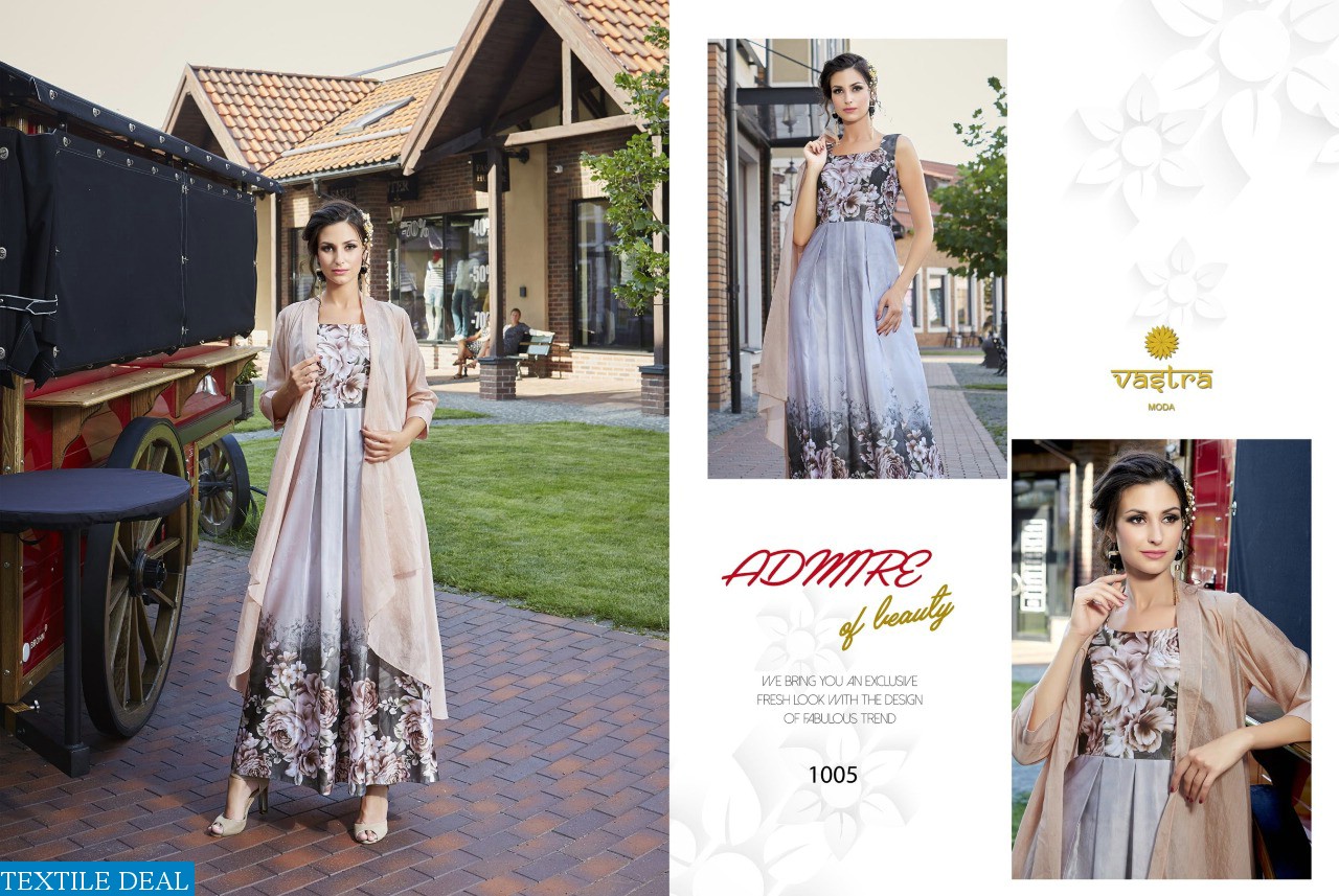 VASTRA MODA ZAREEN VOL 1 SATIN VISCOSE DIGITAL PRINT GOWN STYLE KURTI