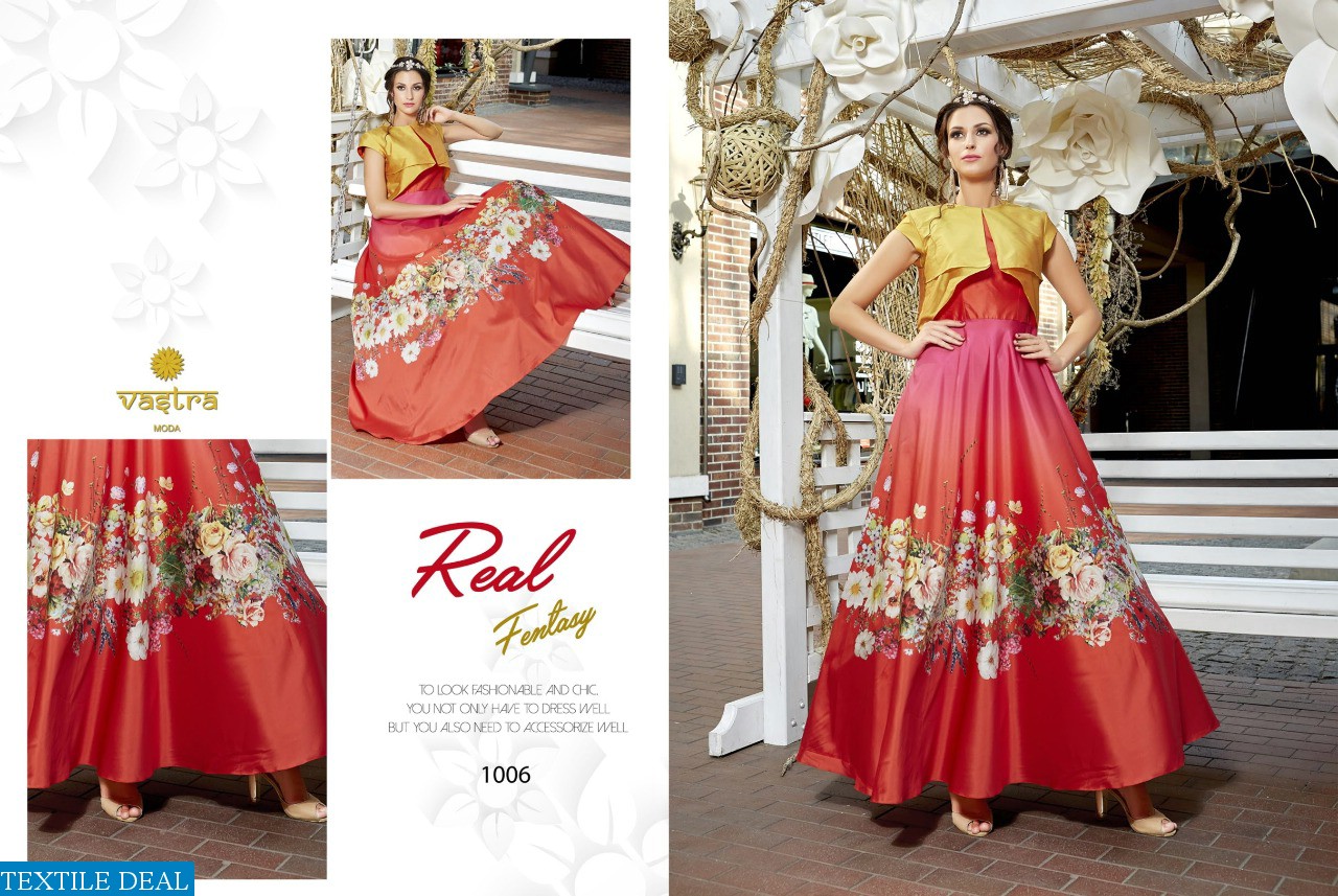VASTRA MODA ZAREEN VOL 1 SATIN VISCOSE DIGITAL PRINT GOWN STYLE KURTI