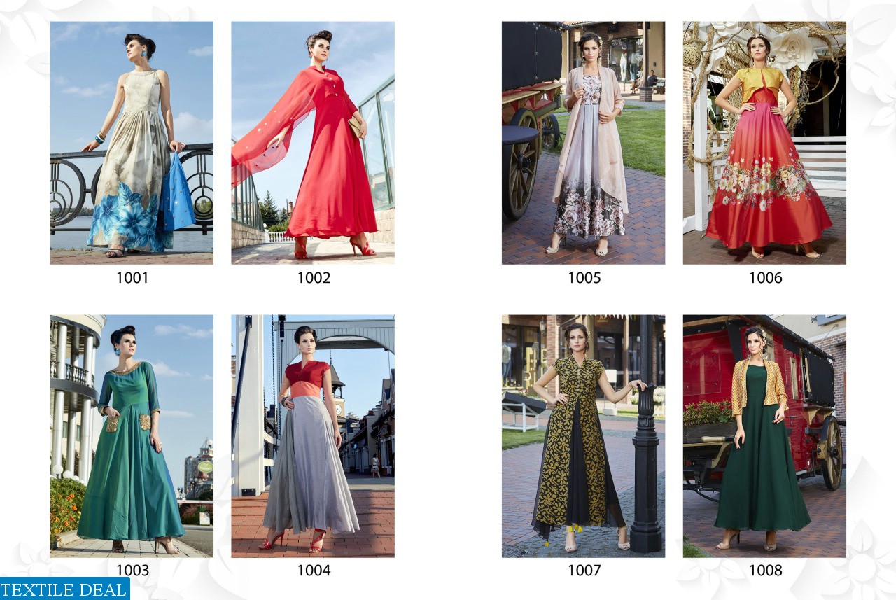 VASTRA MODA ZAREEN VOL 1 SATIN VISCOSE DIGITAL PRINT GOWN STYLE KURTI