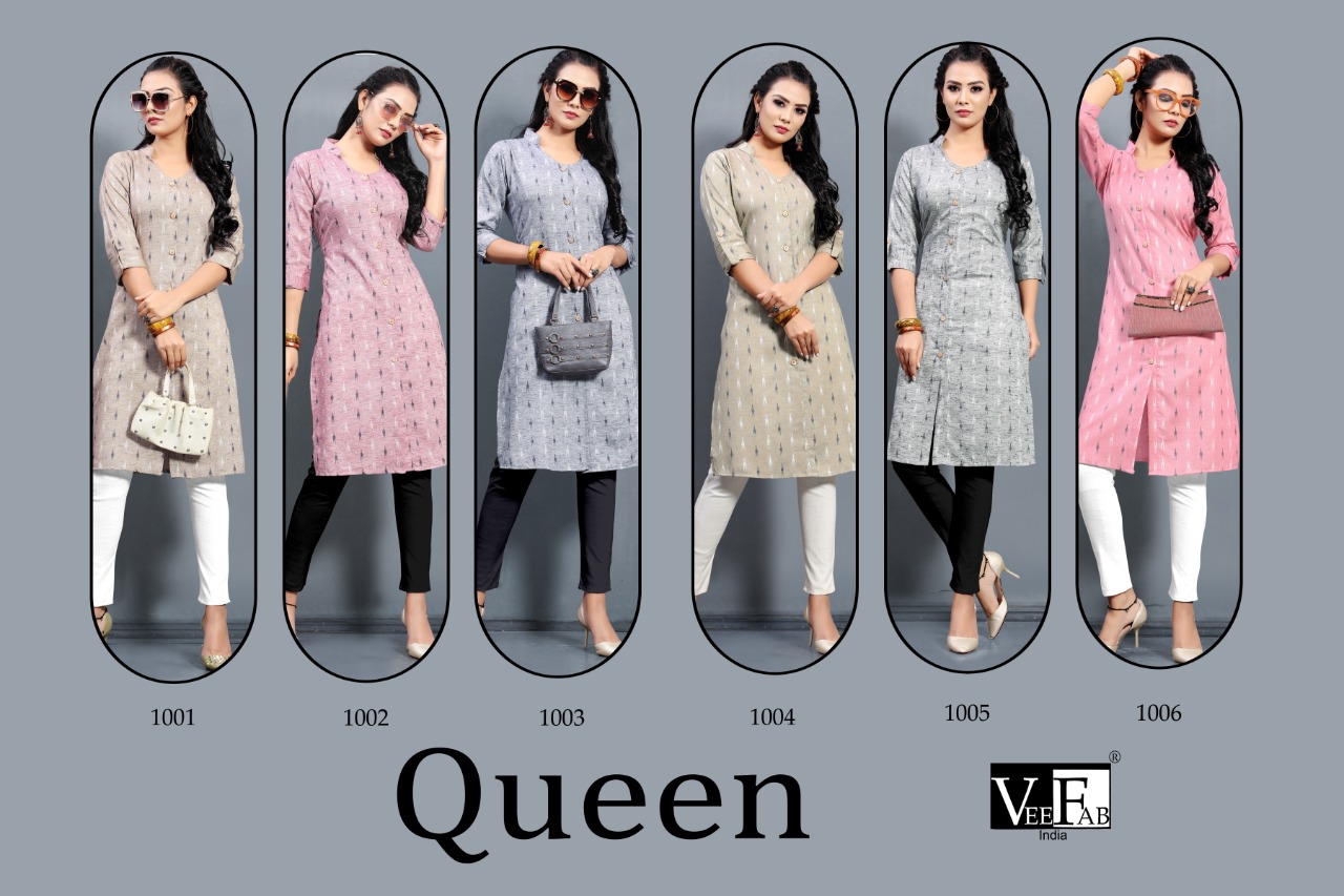 VF INDIA QUEEN HANDLOOM COTTON PRINTED FORMAL WEAR KURTI WHOLESALER