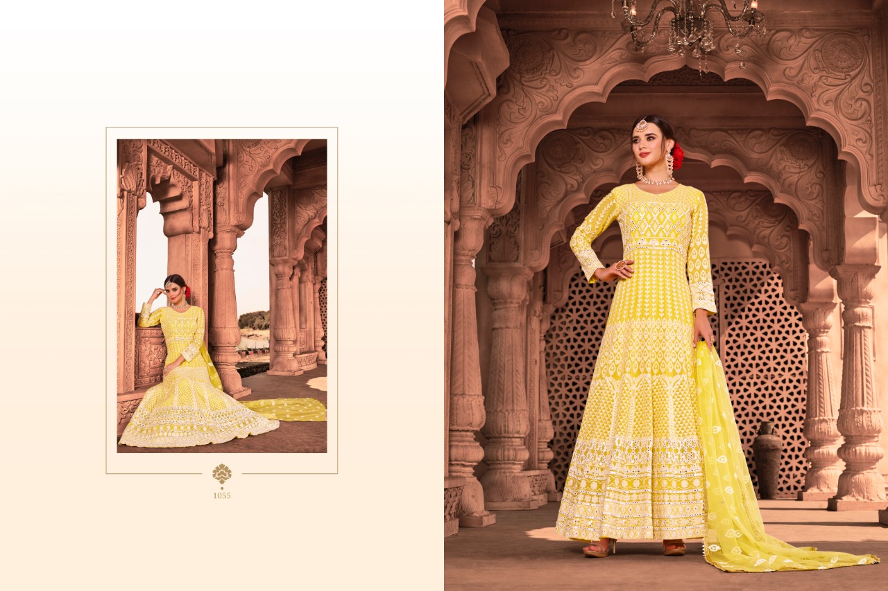 VIRASAT LUCKNOWI VISCOSE GEORGETTE LONG GOWN STYLE PARTY WEAR READYMADE SALWAR SUIT LOOKING STUNNING