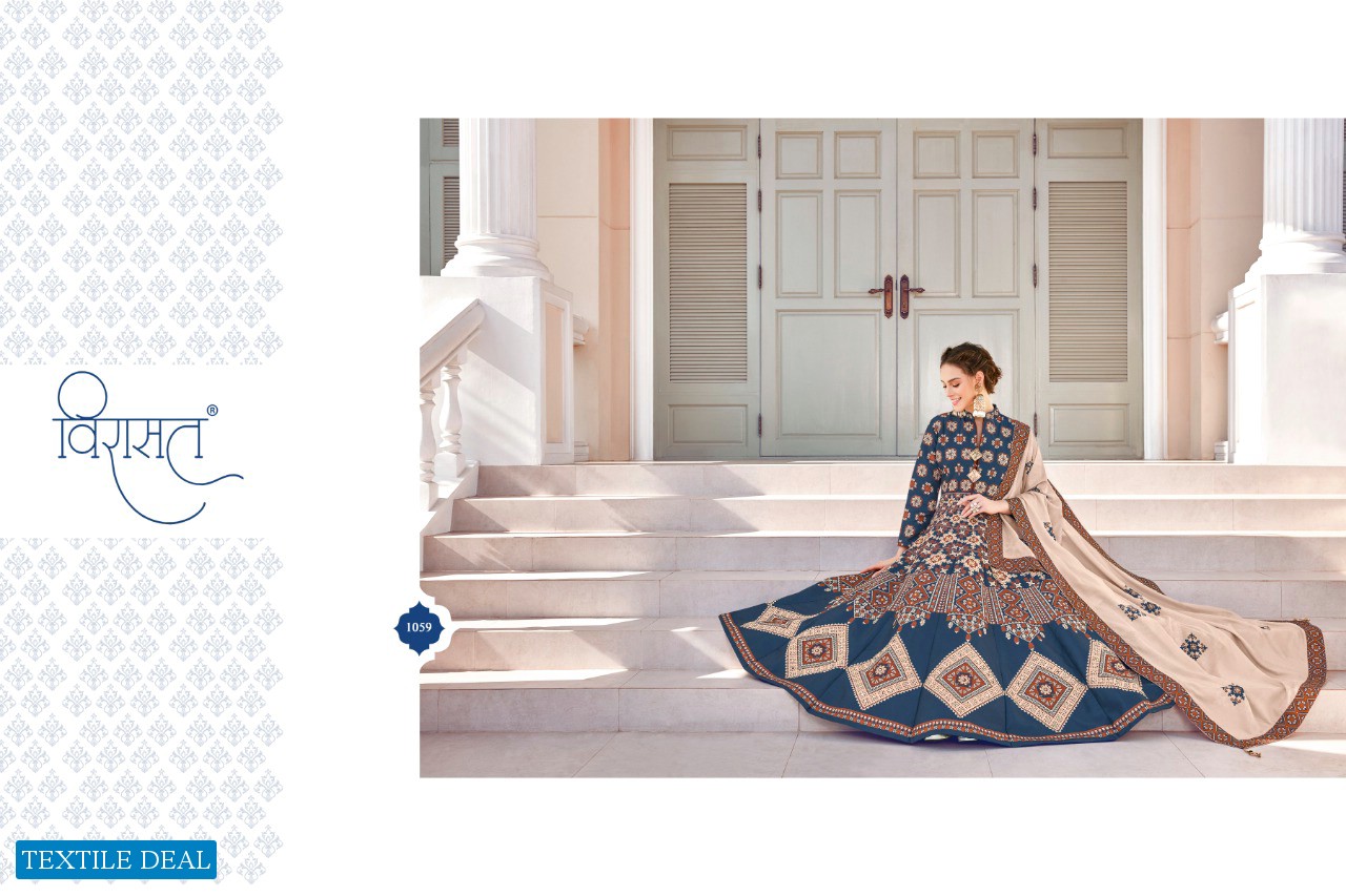 VIRASAT PRESENTS MAYURI KILLER SILK DESIGNER LONG GOWN PARTY WEAR EXCLUSIVE COLLECTIONS READYMADE SUITS