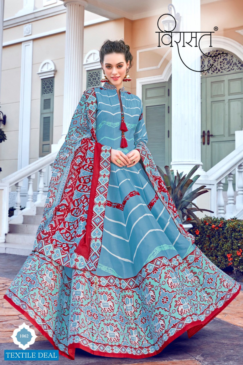 VIRASAT PRESENTS MAYURI KILLER SILK DESIGNER LONG GOWN PARTY WEAR EXCLUSIVE COLLECTIONS READYMADE SUITS