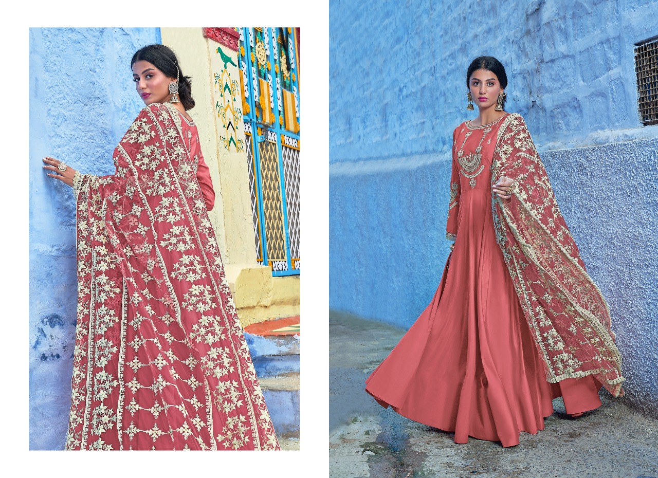 VIRASAT VOL 10 MASLIN LUCKNOWI WORK LONG GOWN STYLE SALWAR KAMEEZ