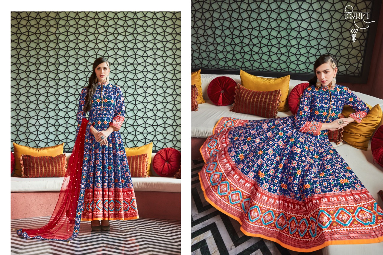 VIRASAT VOL 9 SILK DESIGNER GOWN STYLE SALWAR KAMEEZ WHOLESALER