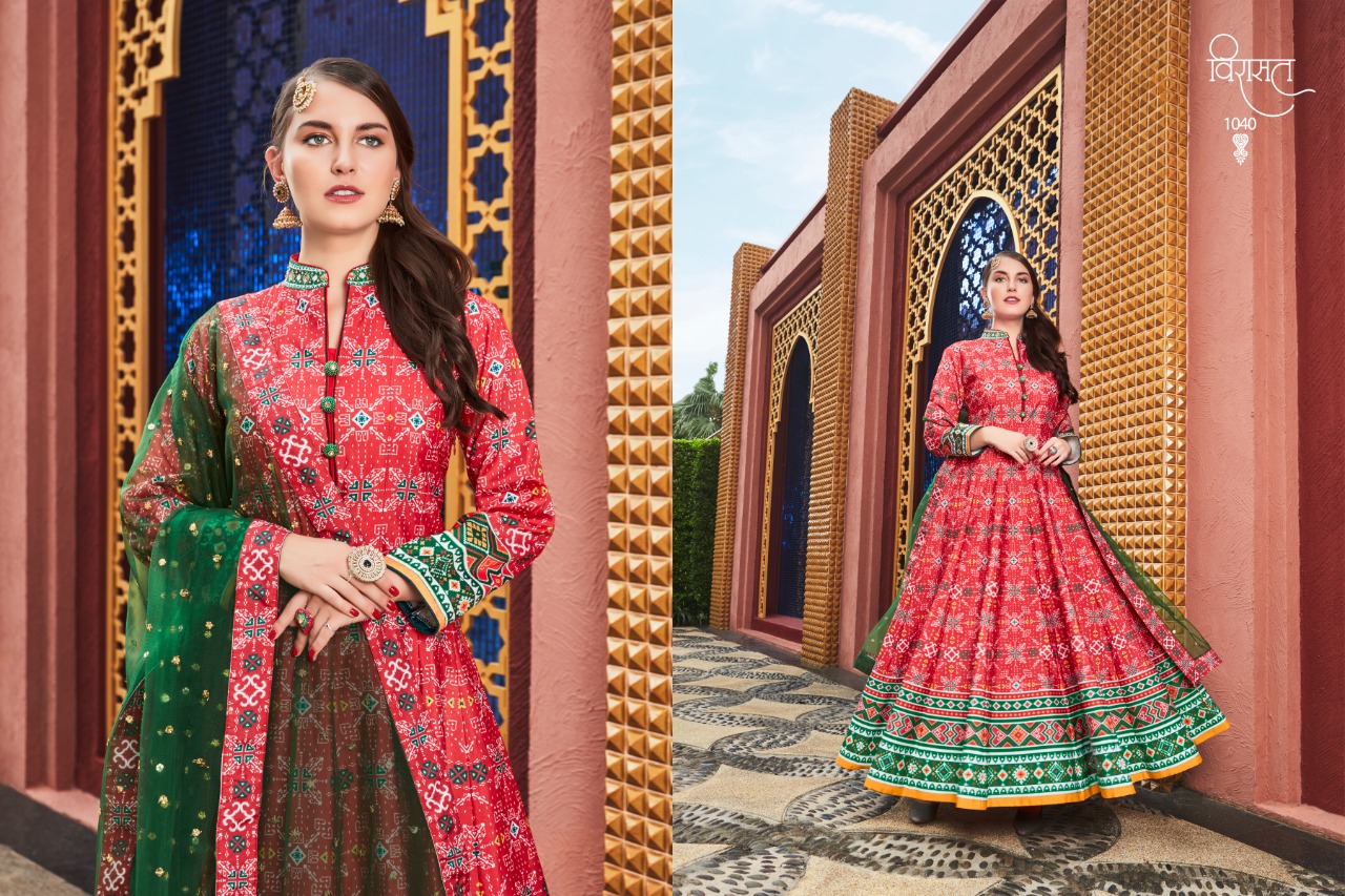 VIRASAT VOL 9 SILK DESIGNER GOWN STYLE SALWAR KAMEEZ WHOLESALER