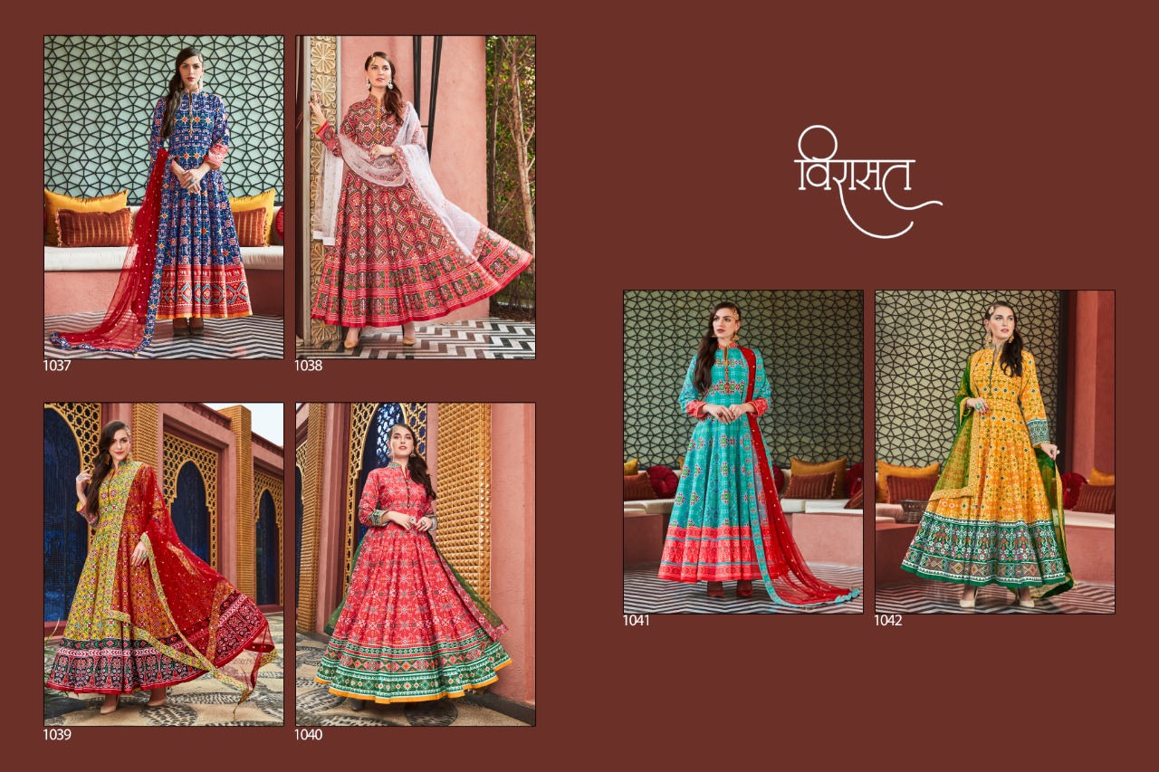 VIRASAT VOL 9 SILK DESIGNER GOWN STYLE SALWAR KAMEEZ WHOLESALER