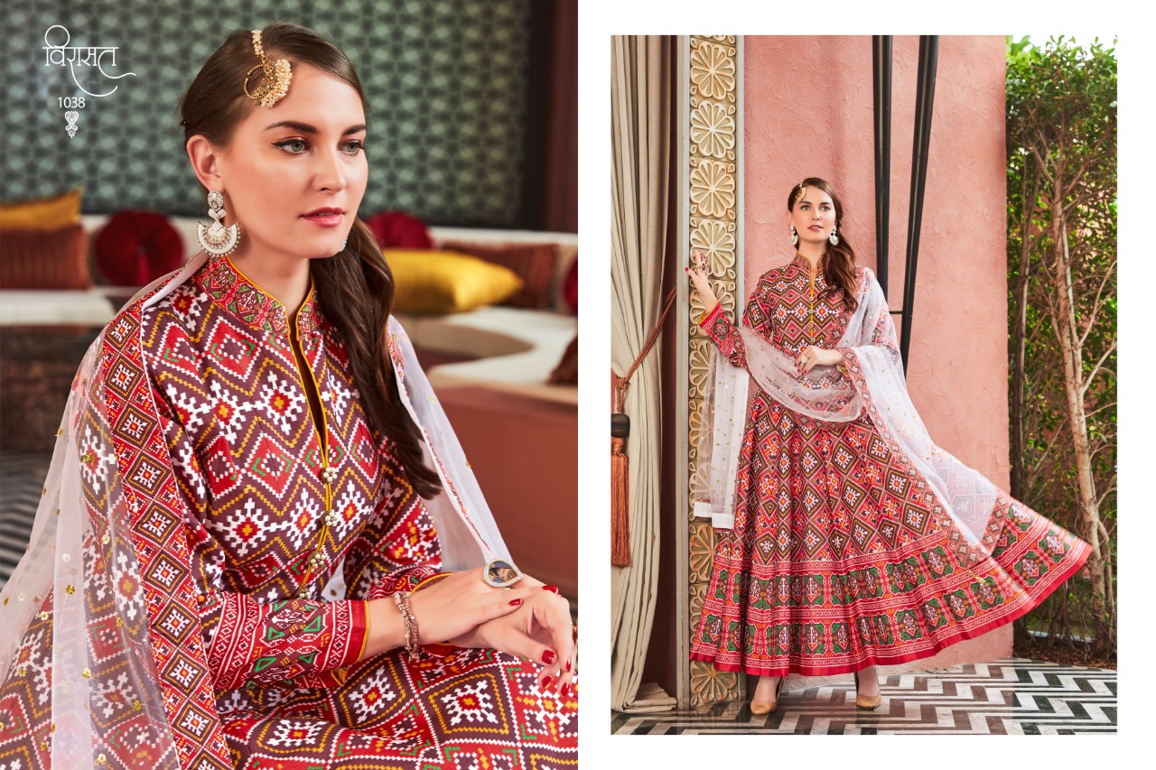 VIRASAT VOL 9 SILK DESIGNER GOWN STYLE SALWAR KAMEEZ WHOLESALER