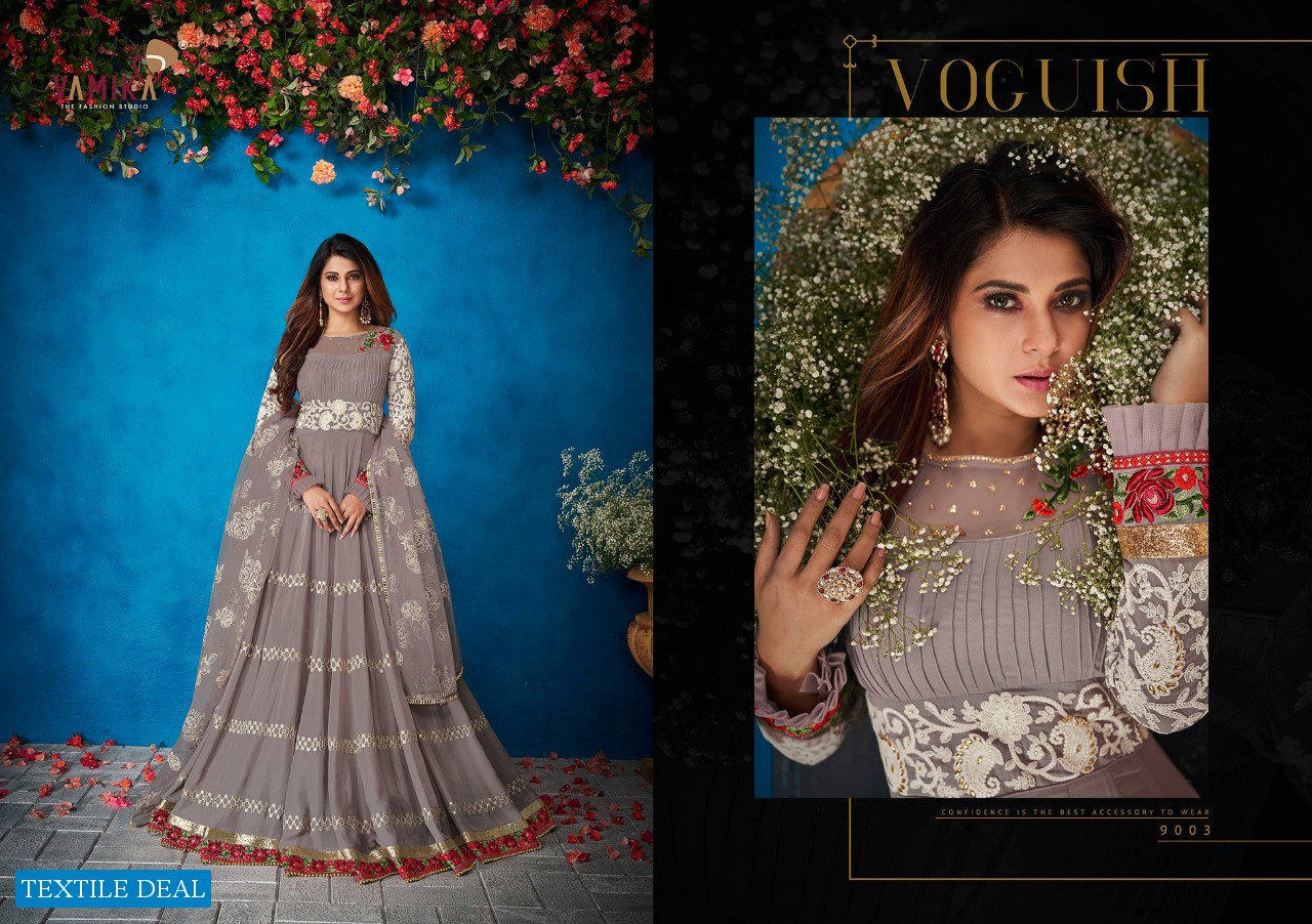 Vaamika Jenifer Vol-1 Wholesale Designer Gown With Dupatta And Bottom
