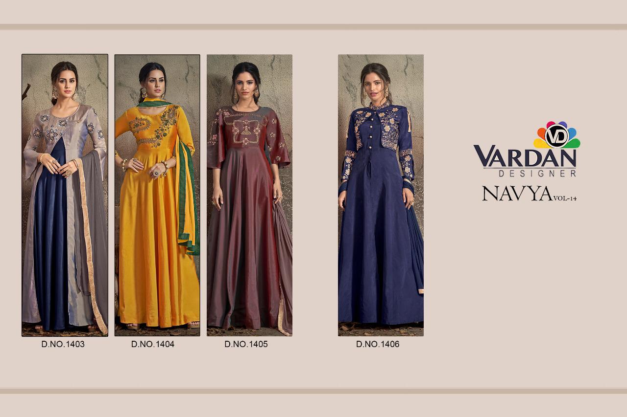 Vardan navya vol-14 Wholesale Ready made handwork Gowns