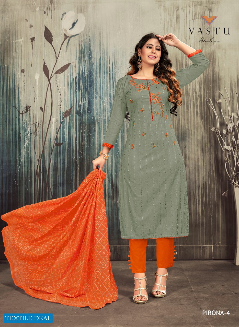 Vastu Tex Pirona Wholesale Shopping Lawn Cotton Dress Material