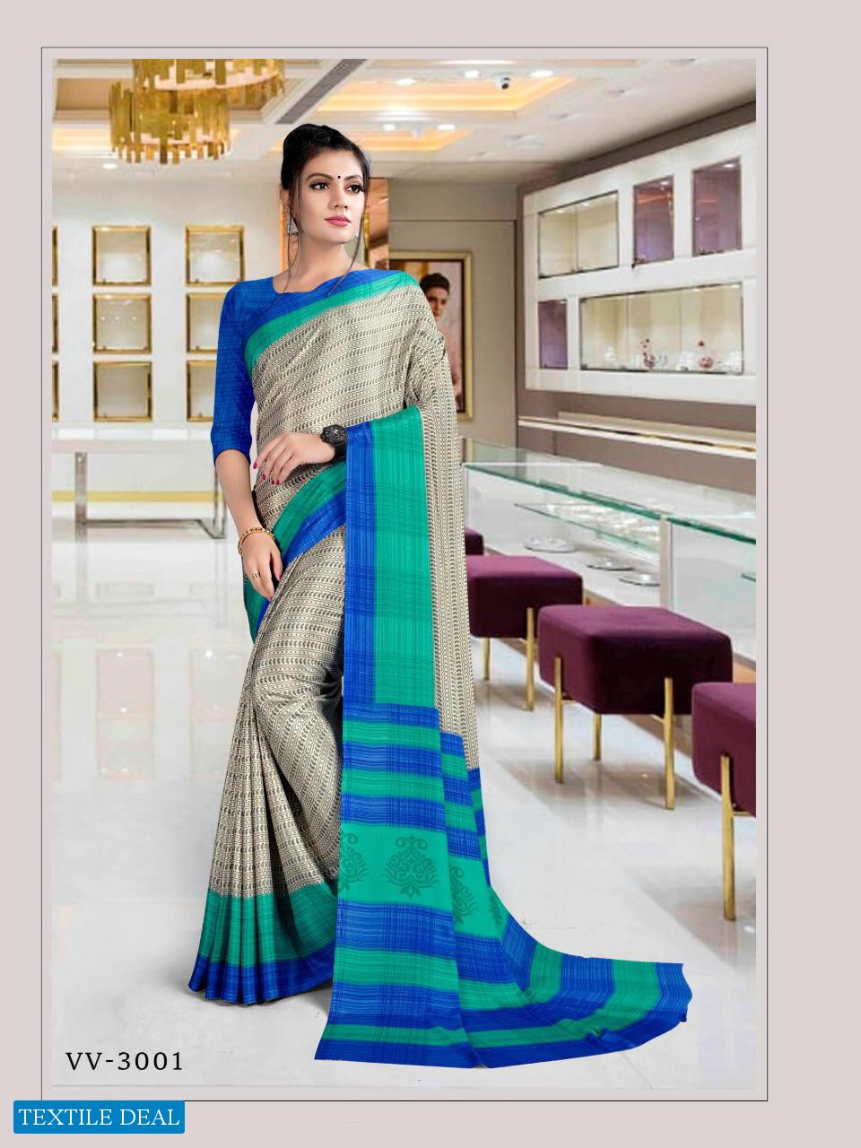 Veer Vision Modern Uniform Vol-3 Wholesale Uniform Saree Catalog