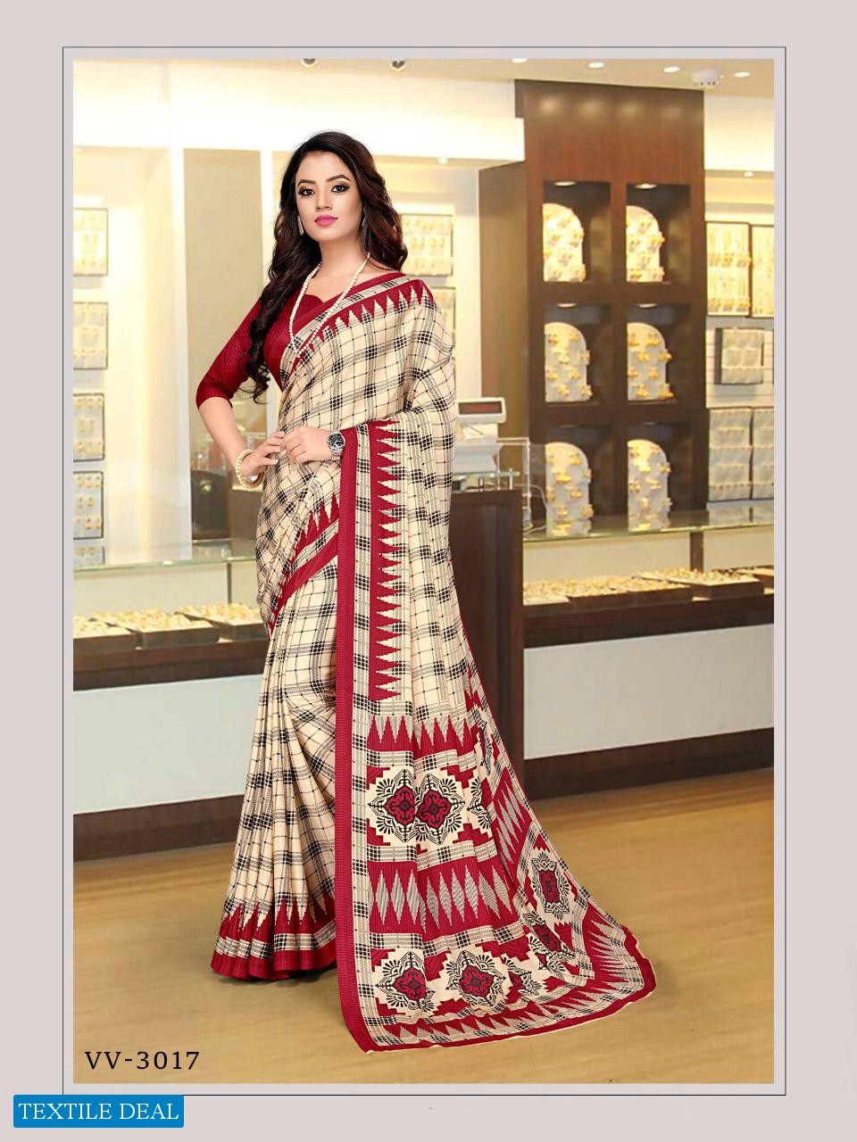 Veer Vision Modern Uniform Vol-3 Wholesale Uniform Saree Catalog