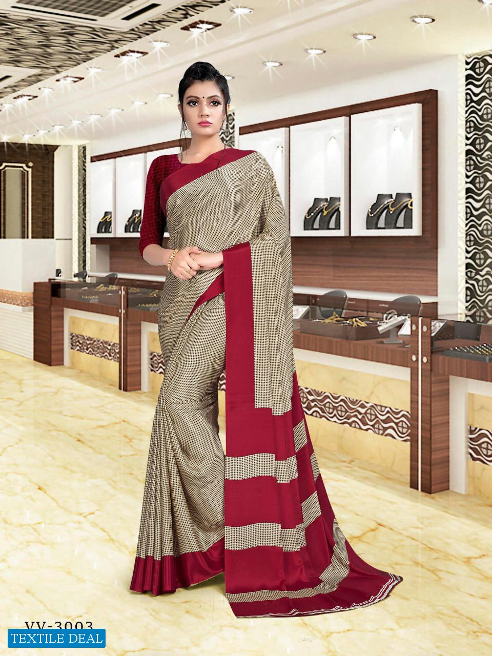 Veer Vision Modern Uniform Vol-3 Wholesale Uniform Saree Catalog