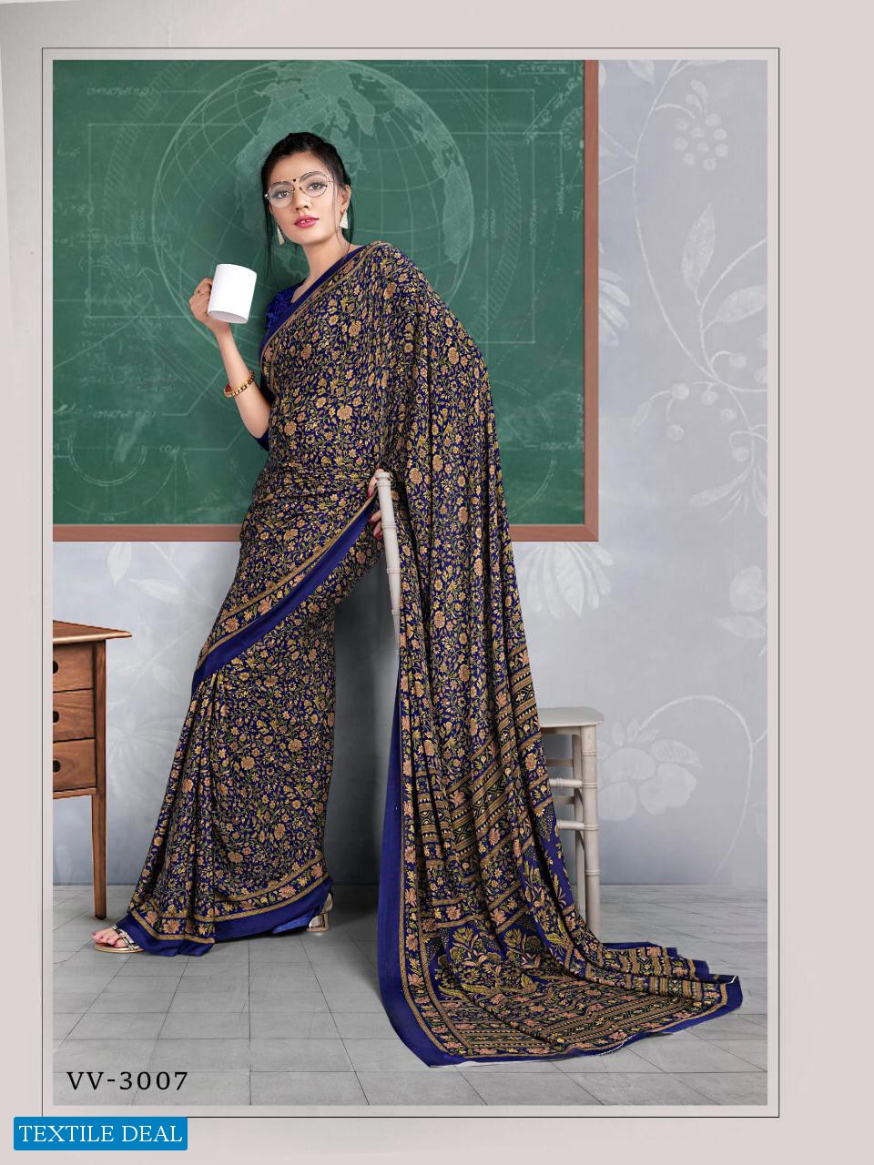 Veer Vision Modern Uniform Vol-3 Wholesale Uniform Saree Catalog