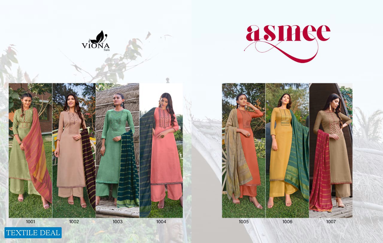 Viona Asmee Wholesale Plazzo Straight Salwar Kameez