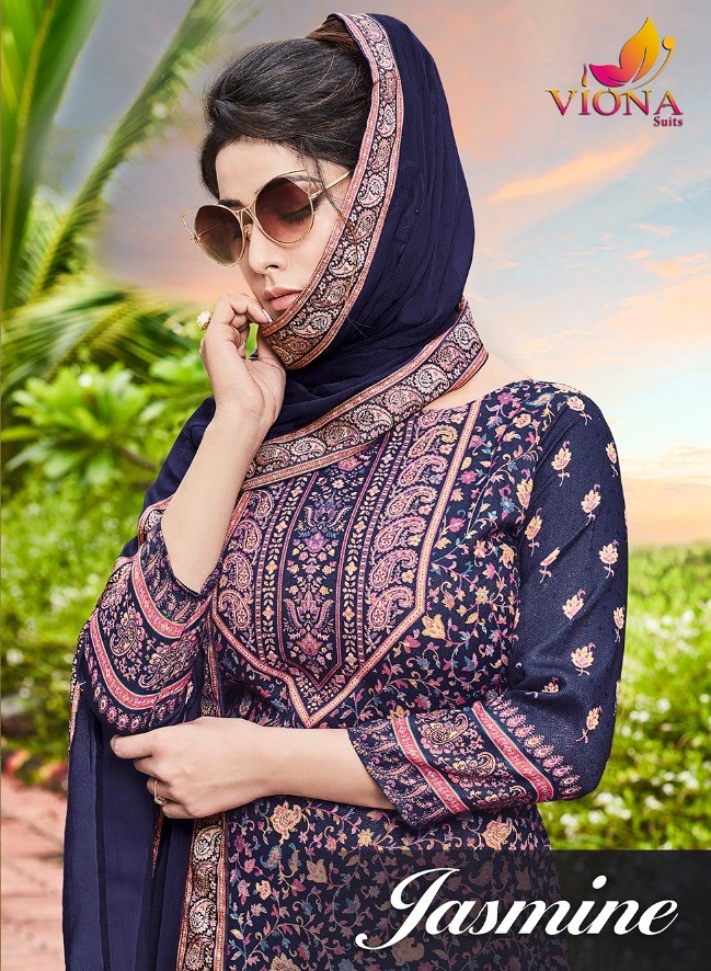Viona Jasmine Wholesale Pure Woolen Pashmina Winter Dress material