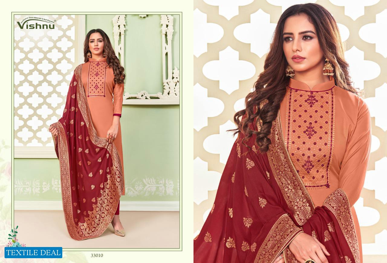 Vishnu Gehnaa Wholesale Cotton Work Dress Material