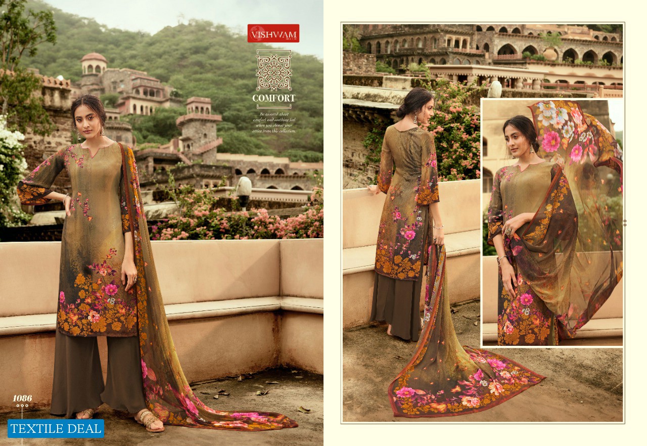 Vishwam Cafe Latte Vol-9 Wholesale Crepe Digital Work Salwar Kameez