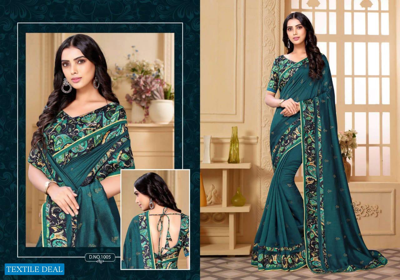 Vranda Fashion Impression Wholesale Vichitra Silk Saree