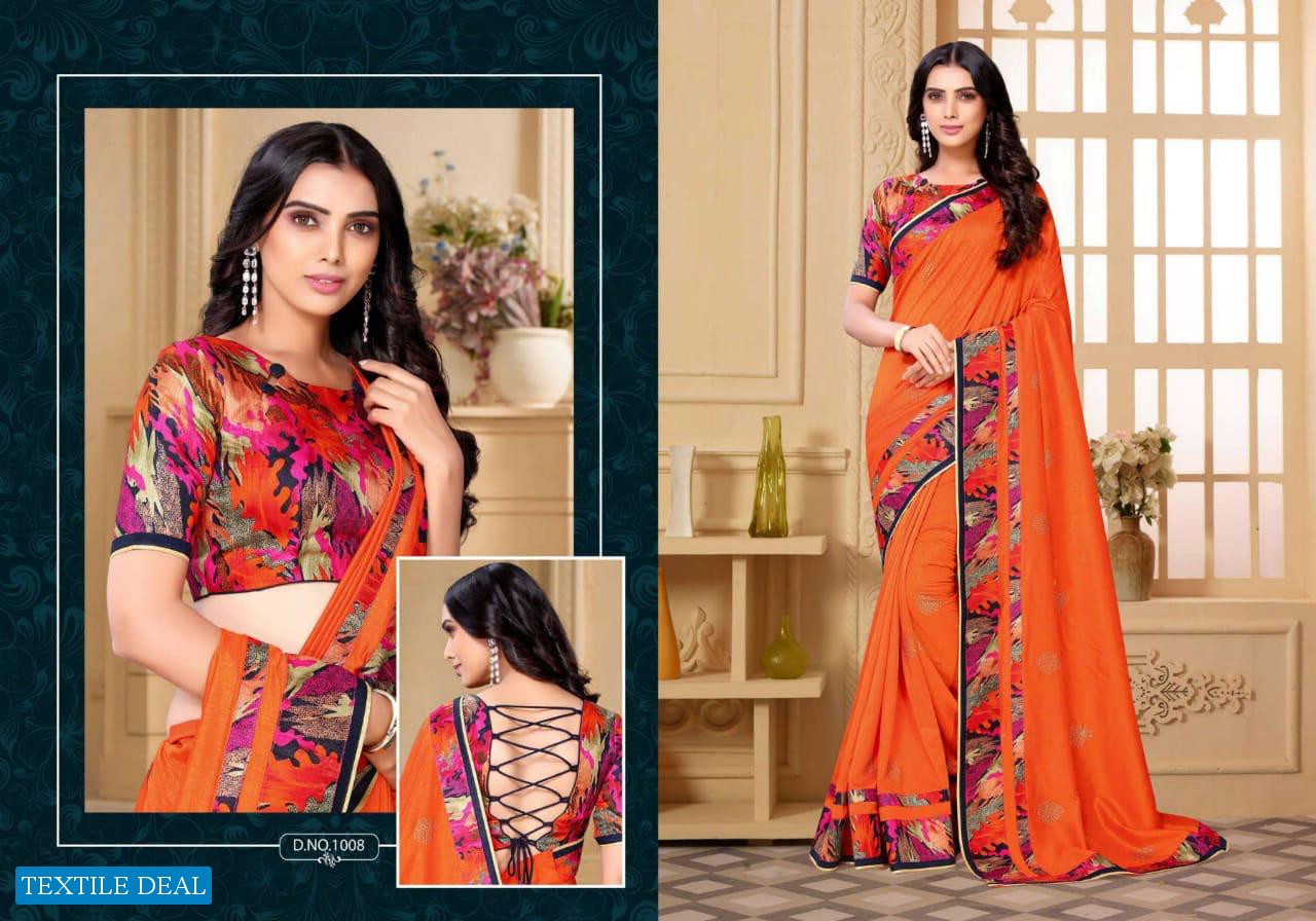 Vranda Fashion Impression Wholesale Vichitra Silk Saree