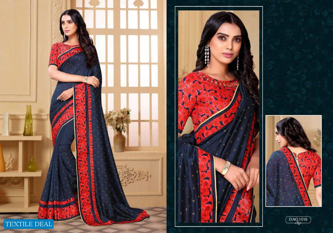 Vranda Fashion Impression Wholesale Vichitra Silk Saree