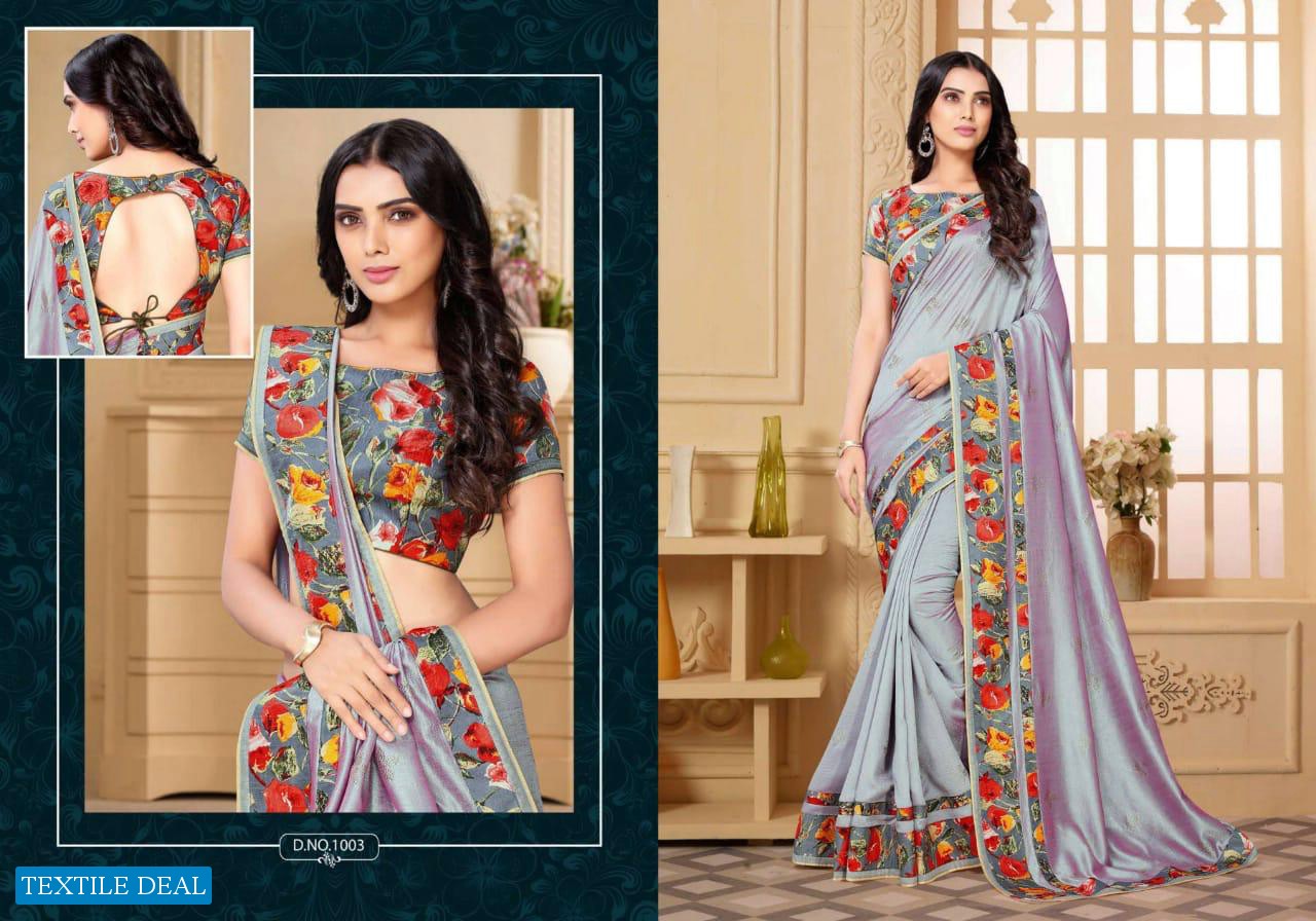 Vranda Fashion Impression Wholesale Vichitra Silk Saree