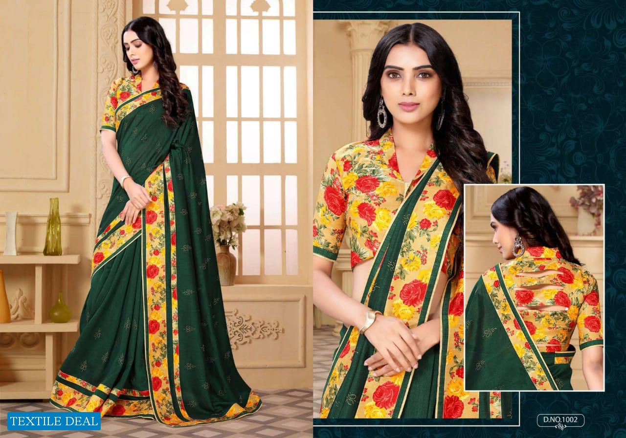 Vranda Fashion Impression Wholesale Vichitra Silk Saree