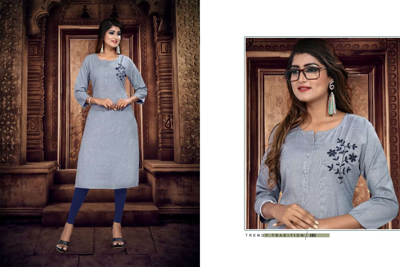 Vrunda Tex Meera Wholesale Reyon Kurtis