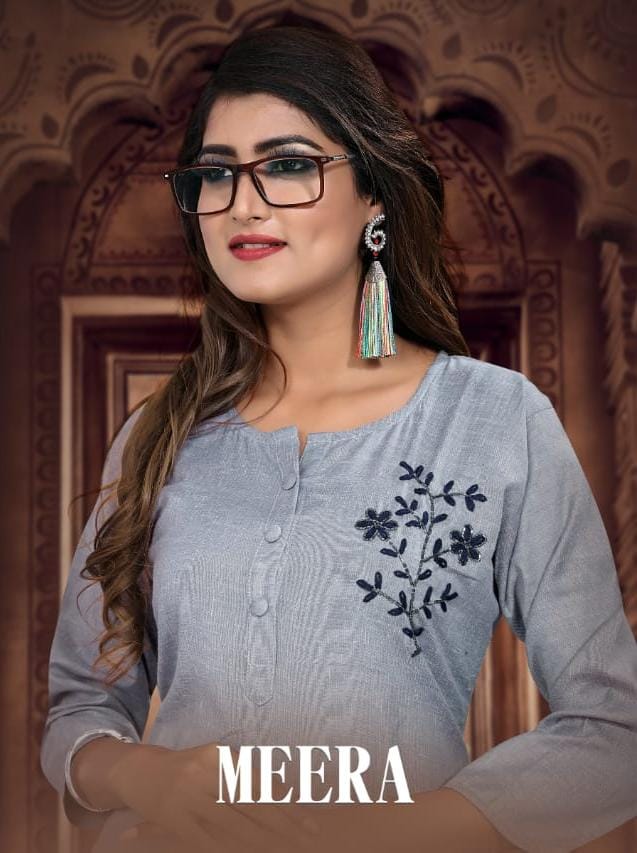 Vrunda Tex Meera Wholesale Reyon Kurtis