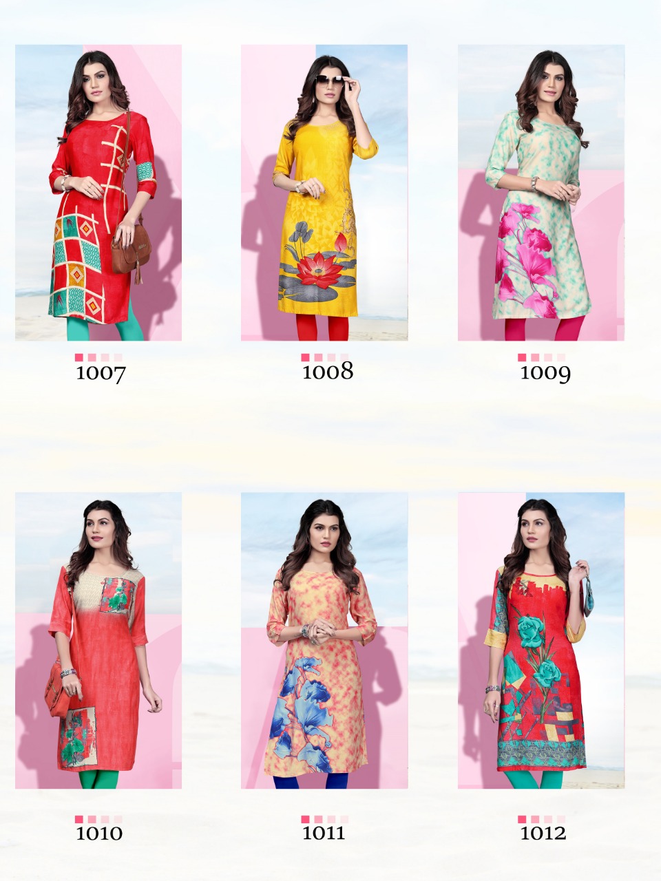 WATERMELON KISSMISS NX RAYON STRAIGHT LONG KURTI COLLECTION
