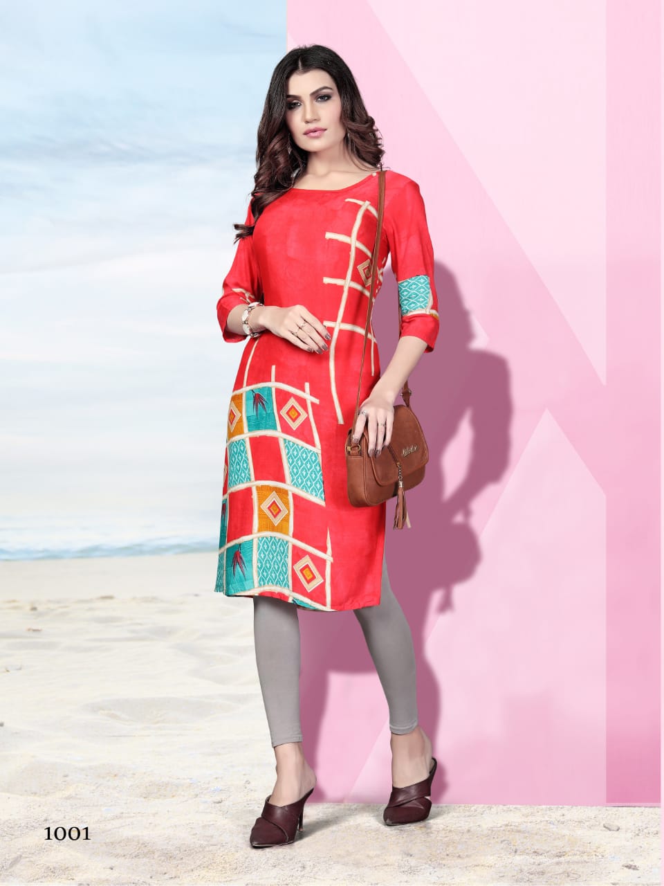 WATERMELON KISSMISS NX RAYON STRAIGHT LONG KURTI COLLECTION