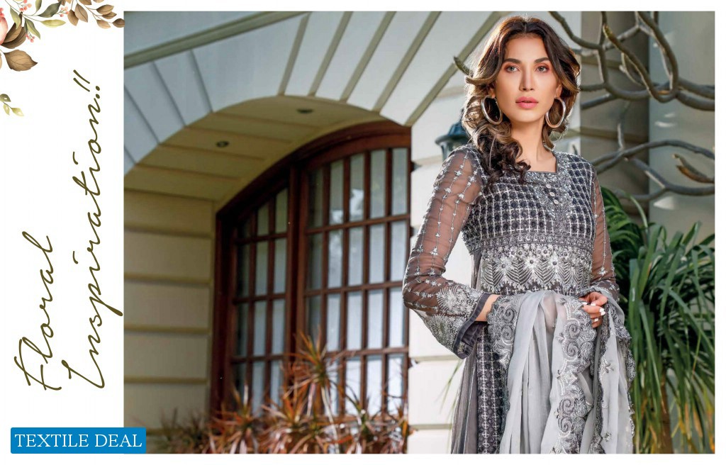 Wijdan Royal Touch Embroidered Chiffon Collection Wholesaler In India