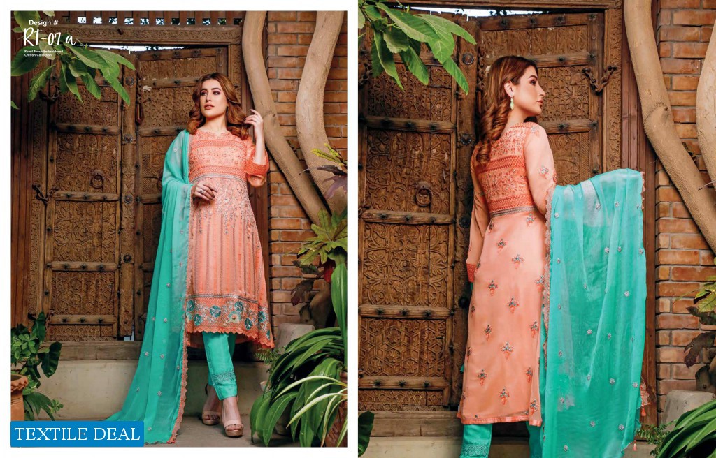 Wijdan Royal Touch Embroidered Chiffon Collection Wholesaler In India