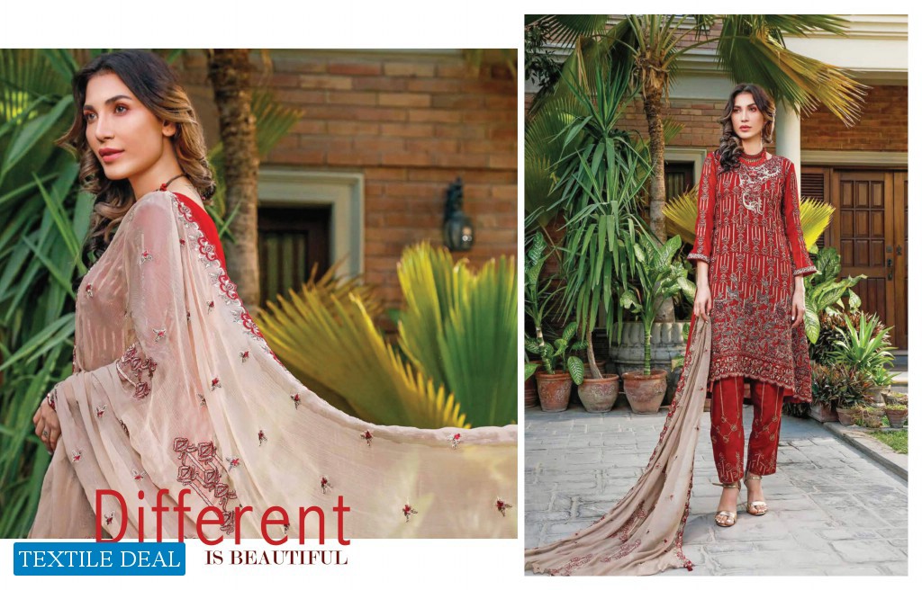 Wijdan Royal Touch Embroidered Chiffon Collection Wholesaler In India